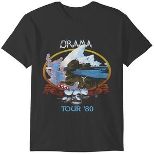 Drama Band Tshirt Yes Rock Band Drama Tour 1980 Vintage Tshirt